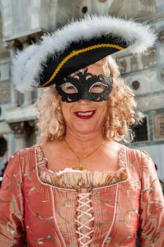 VENICE, ITALY - Febrary 7 2018: The masks of the Venice carnival 2018