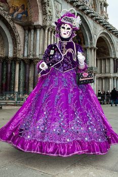 VENICE, ITALY - Febrary 7 2018: The masks of the Venice carnival 2018