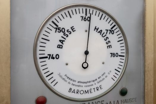 Vintage weather station on the wall Barometer, Hygrometer and Thermometer