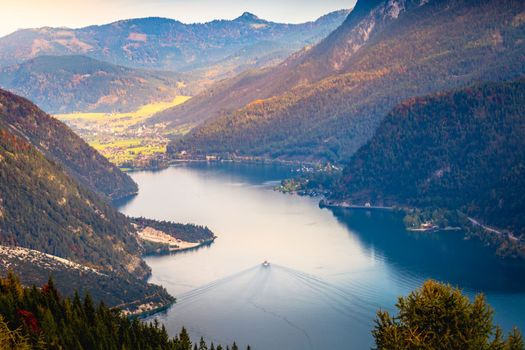 Achensee lake from above Tyrol Karwendel alps at idyllic autumn near Innsbruck, Austria