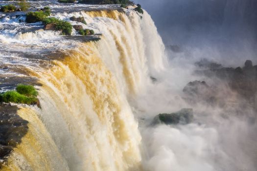 Dramatic Iguacu falls on Argentina Side from southern Brazil side, South America