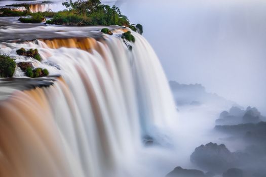 Dramatic Iguacu falls on Argentina Side from southern Brazil side, South America