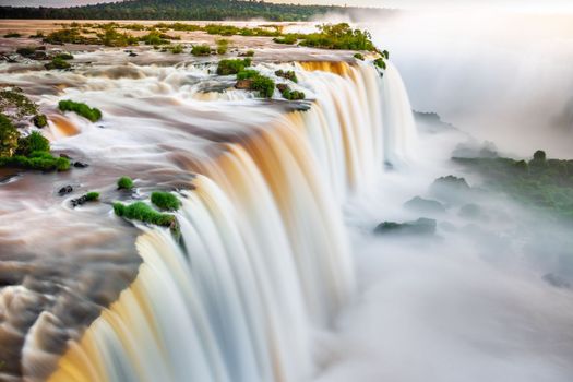 Dramatic Iguacu falls on Argentina Side from southern Brazil side, South America