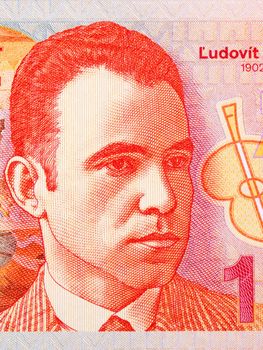 Ludovit Fulla a closeup portrait from money