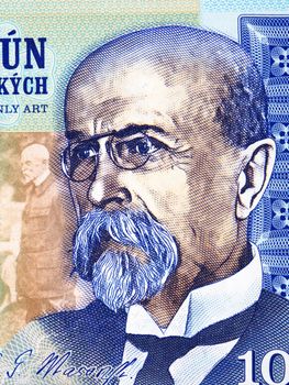 Tomas Masaryk a closeup portrait from Czech money