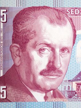 Ferdinand Porsche a closeup portrait from money