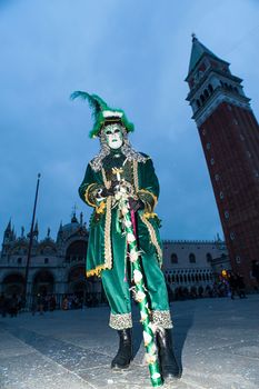 VENICE, ITALY - Febrary 6 2018: The masks of the Venice carnival 2018