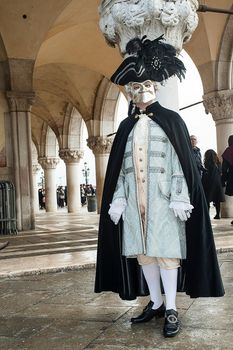 VENICE, ITALY - Febrary 7 2018: The masks of the Venice carnival 2018