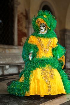 VENICE, ITALY - Febrary 7 2018: The masks of the Venice carnival 2018