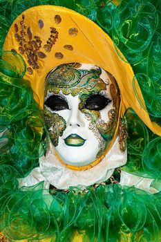 VENICE, ITALY - Febrary 7 2018: The masks of the Venice carnival 2018