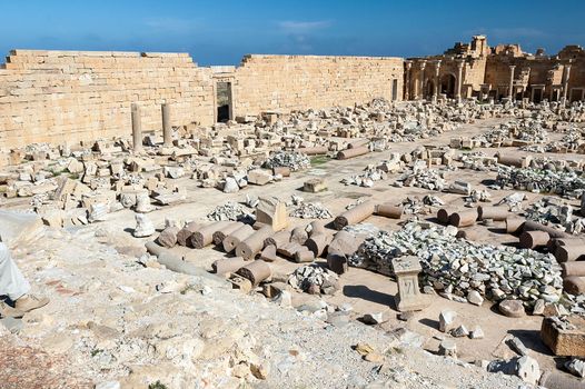 Archaeological site of Leptis Magna, Libya - 10/30/2006:  The Forum of Severe in the ancient Roman city of  Leptis Magna.