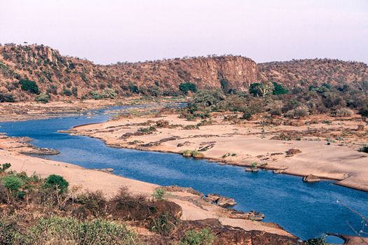panoramic view of the Olifant river in the Kruger National Park, Mpumalanga, South Africa