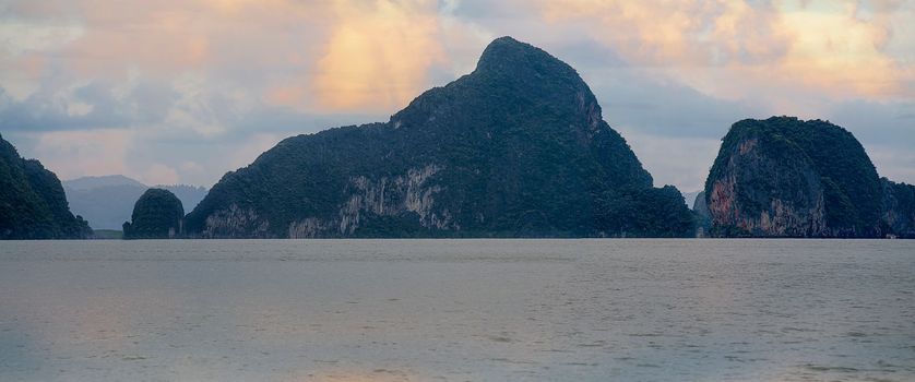 Panoramic view of Phang Nga Bay, Thailand, Asia