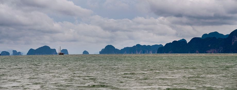Panoramic view of Pang Nga Bay, Thailand, Asia