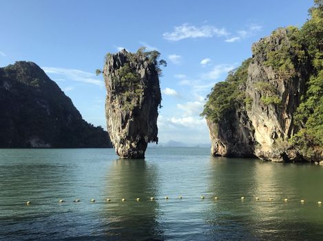 Landscape in Thailand. The photo shows sea water and mountains