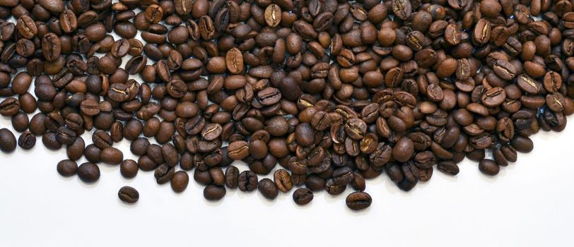 Coffee beans on a white background.