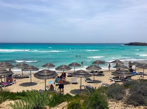 Cyprus, Ayia Napa, May 8, 2017. View of the beach and the sea.