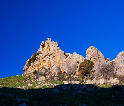 View of typical Sicilian countryside in the Enna territory