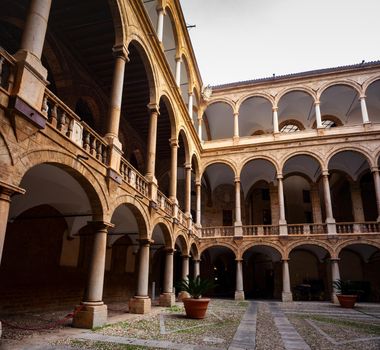 View of the Internal collonade Royal chapel of the Norman palace in Palermo