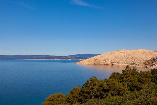 View of the Stara Baska coast during the summer time