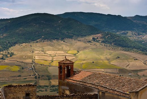 View of Sperlinga little town in the middle of Sicily, Italy