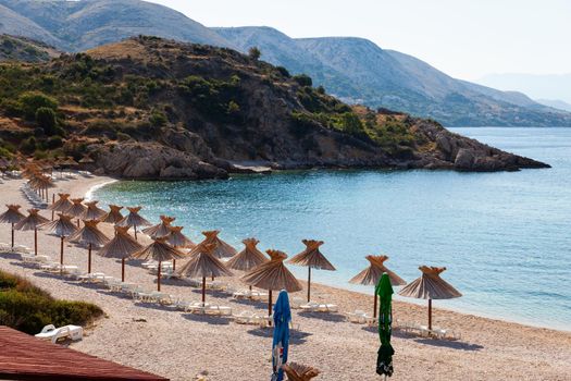 View of the beautiful Oprna beach in the adriatic bay of the Krk island, Croatia
