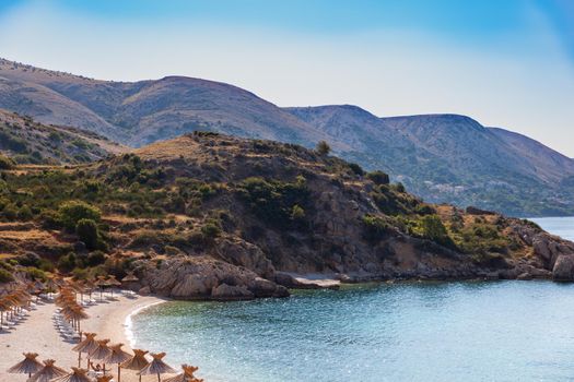 View of the beautiful Oprna beach in the adriatic bay of the Krk island, Croatia