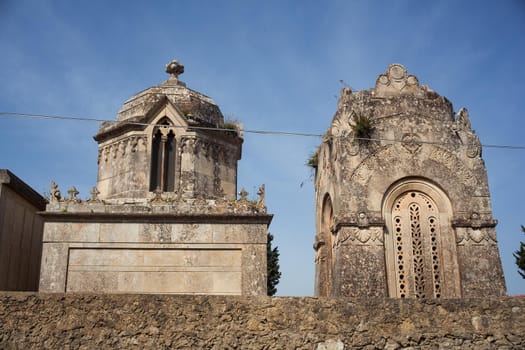 View of religios architecture in the Sicily cemetery