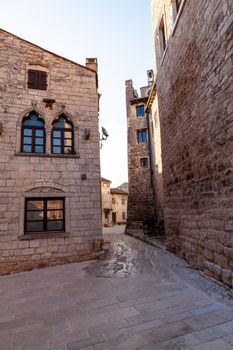 View of scenic venetian architecture in Bale - Valle, Istria. Croatia