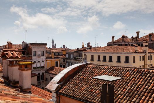 View of typical Venice roofs. Italy