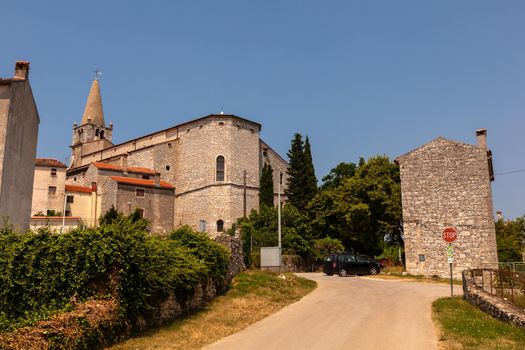 View of the church of Visitation of Blessed Virgin Mary to St. Elizabeth, Bale - Valle, Istria. Croatia