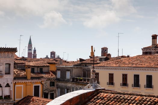 View of typical Venice roofs. Italy