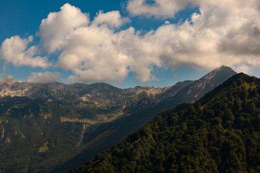 View of Slovenian mountain in the Tolmin territory