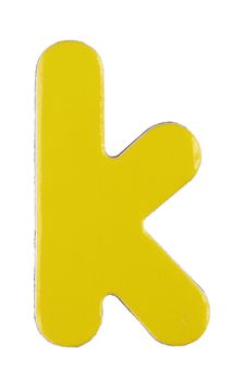 A lower case k magnetic letter on white with clipping path