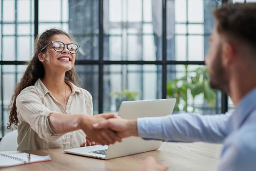 businessmen handshake - business meeting and partnership concept copy space