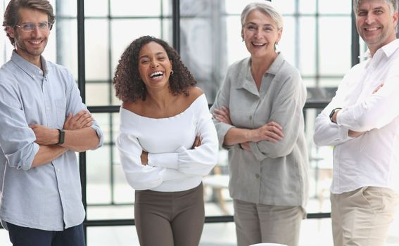 A group of young modern people in smart casual clothes