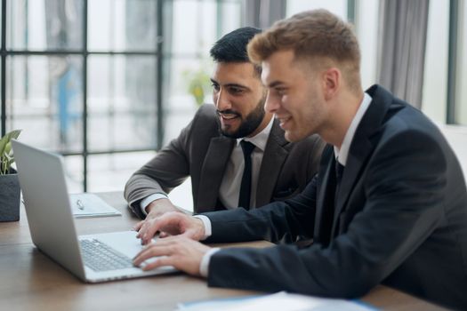 Businessman discussing project with colleague