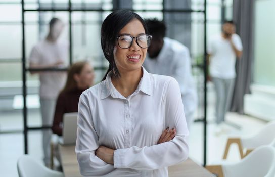 young asian business lady in white shirt in the office