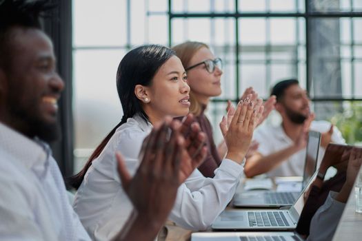 Multiethnic business people working together in the office