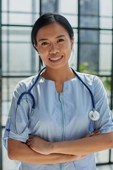 Portrait of a young african american female doctor