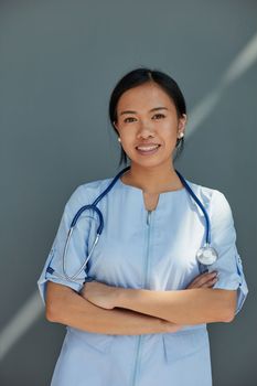 Portrait of a young african american female doctor