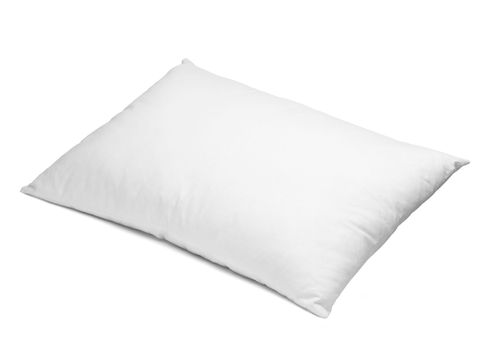 close up of a white pillow on white background