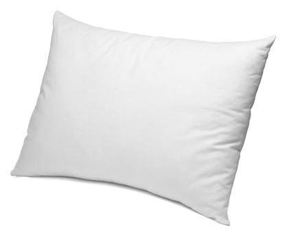 close up of a white pillow on white background