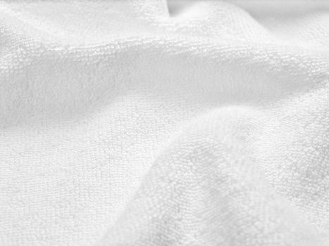 close up of a white towel bathroom on white background