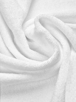 close up of a white towel bathroom on white background