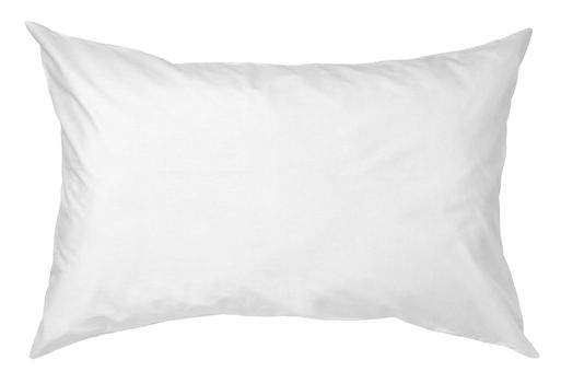 close up of a white pillow on white background