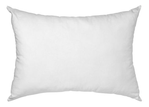 close up of a white pillow on white background