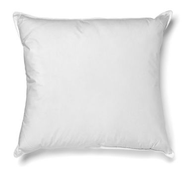 close up of a white pillow on white background