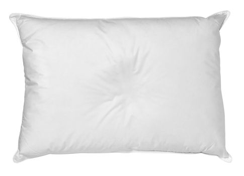 close up of a white pillow on white background