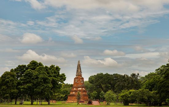 World Heritage Site at Wat Langkhakhao. Ancient city and historical place at Ayutthaya, Thailand, The Ruin of temple. No focus, specifically.